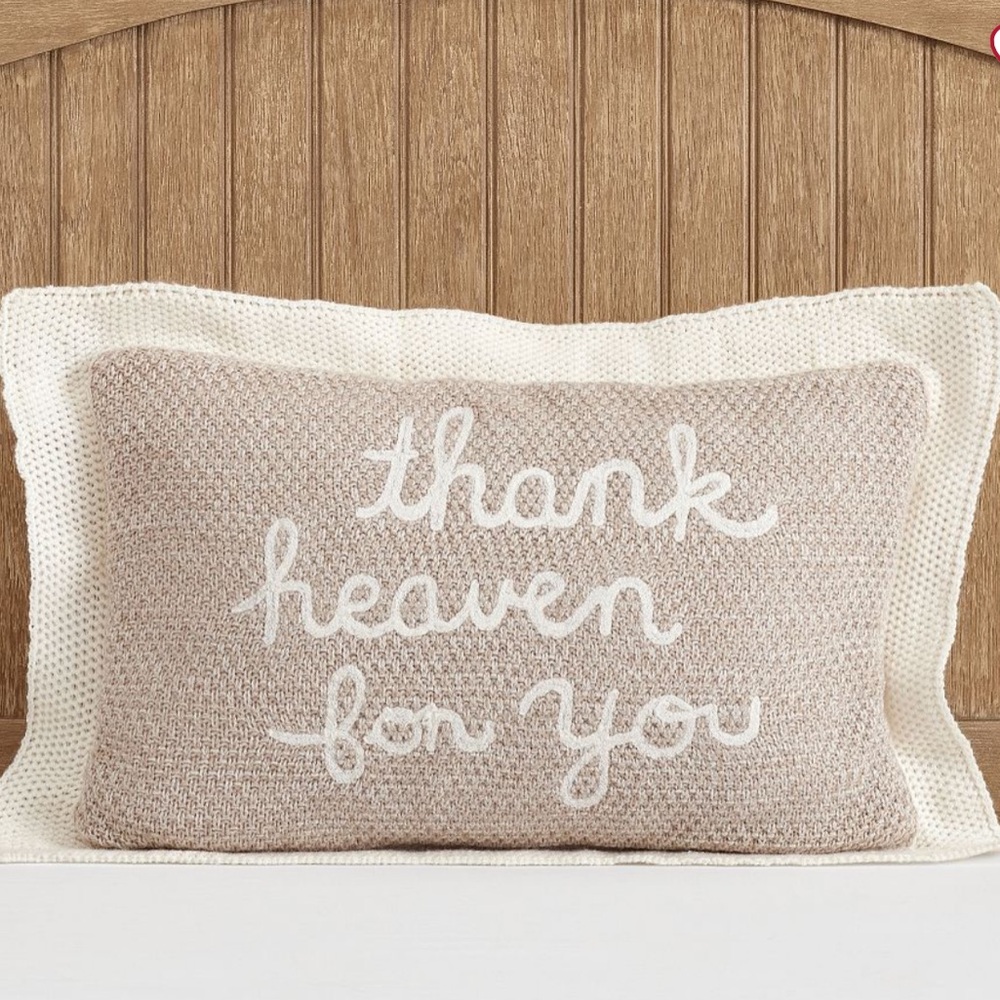 Pottery Barn Kids Thank Heaven Pillow, Oat